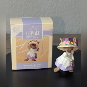 1993 Hallmark Keepsake Ornament Springtime Bonnets Collector's Series #1